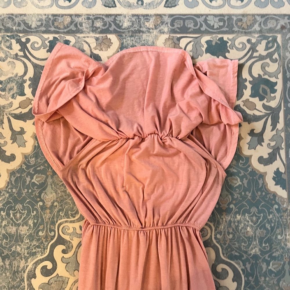 Pink Cotton Sundress Summer Dress Pockets Large Slit Up Both SidesβSOOO COMFY - Picture 4 of 9